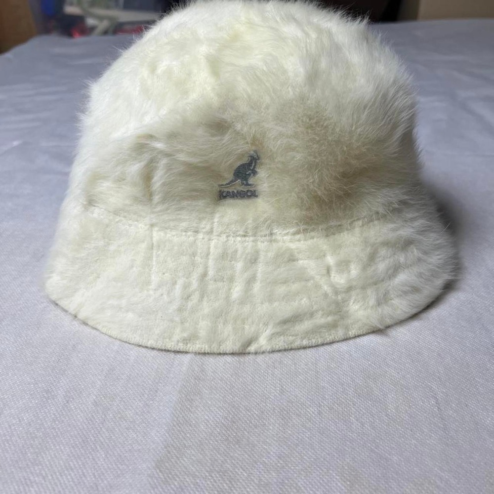 Kangol fluffy bucket hat embroidered kangaroo logo